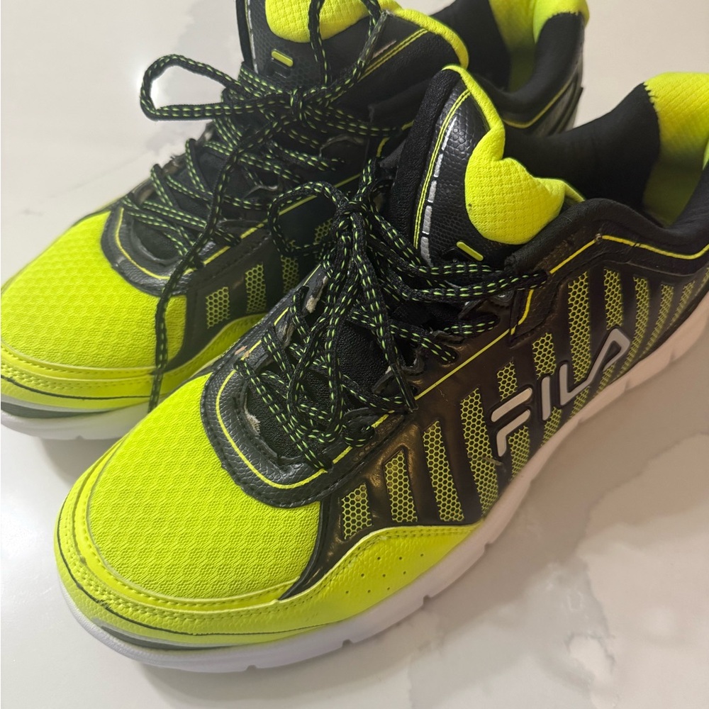 Fila Bright Yellow and Black Athletic Shoes
